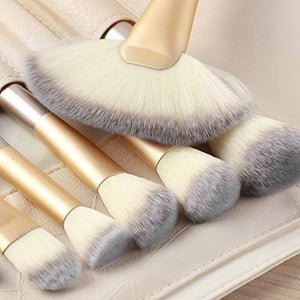 Brochas de Maquillaje 24 piezas, Set Brochas para Maquillaje Profesional Pelo Natural para Maquillaje, Brochas para Sombra de Ojos y Rostro, Regalo Ideal + Estuche de Viaje.