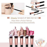 Brochas para Maquillaje 14 Piezas, IFORU Set Brochas para Maquillaje Profesional Pelo Natural para Maquillaje, Brochas para sombra de Ojos y Rostro, Regalo Ideal Color Oro Rosa (14 Piezas)