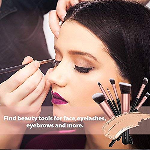 Brochas para Maquillaje 14 Piezas, IFORU Set Brochas para Maquillaje Profesional Pelo Natural para Maquillaje, Brochas para sombra de Ojos y Rostro, Regalo Ideal Color Oro Rosa (14 Piezas)