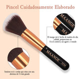MAANGE Brochas de Maquillaje 15 Piezas Suaves Set de Brochas Para Maquillaje Brochas de Maquillaje Profesional Libre de Crueldad Pinceles de Maquillaje Kabuki(Negro)