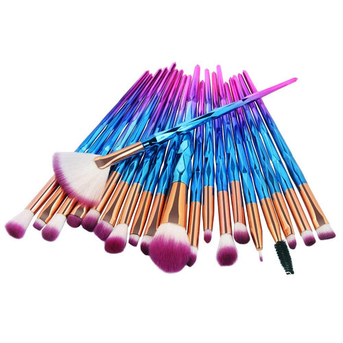 Pinceles de maquillaje, shoppingjy 20 Piezas Pinceles de Maquillaje Suaves Belleza Maquillaje, Sombras de Ojos set de Brochas Cosmético Fundación Ojo Cara Sonrojo Cepillos Polvos Maquillaje Base Maquillaje Professional Set de Brochas (Azul+violeta)