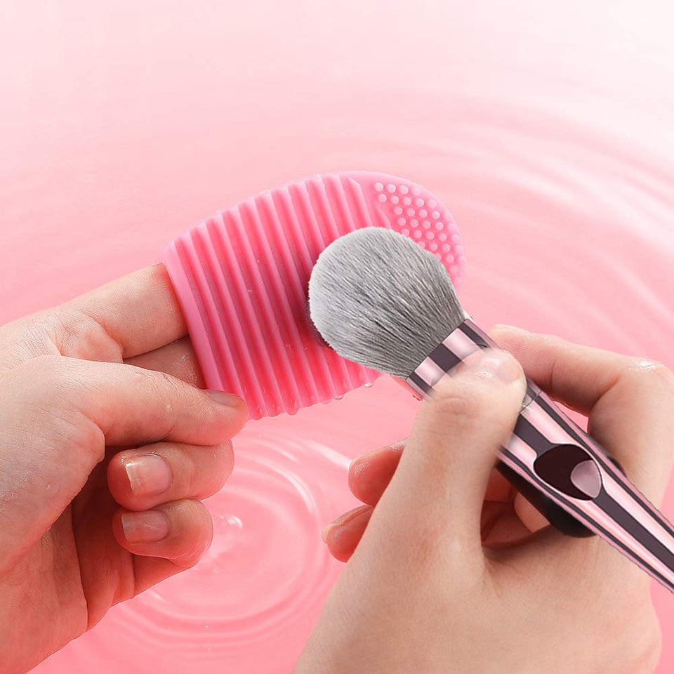 Xinhot Makeup Brushes 10 Piezas, Conjunto de Brochas Maquillaje, Pincel de Base Sintético Premium, Maquillaje en Polvo para la Cara, Corrector de Rubor, Kit de Pinceles para Sombras de Ojos(Rosa)