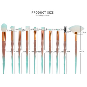 Pinceles de maquillaje, shoppingjy 20 Piezas Pinceles de Maquillaje Suaves Belleza Maquillaje, Sombras de Ojos set de Brochas Cosmético Fundación Ojo Cara Sonrojo Cepillos Polvos Maquillaje Base Maquillaje Professional Set de Brochas (Azul+violeta)