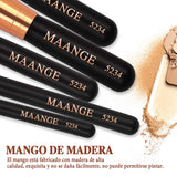 MAANGE Brochas de Maquillaje 15 Piezas Suaves Set de Brochas Para Maquillaje Brochas de Maquillaje Profesional Libre de Crueldad Pinceles de Maquillaje Kabuki(Negro)