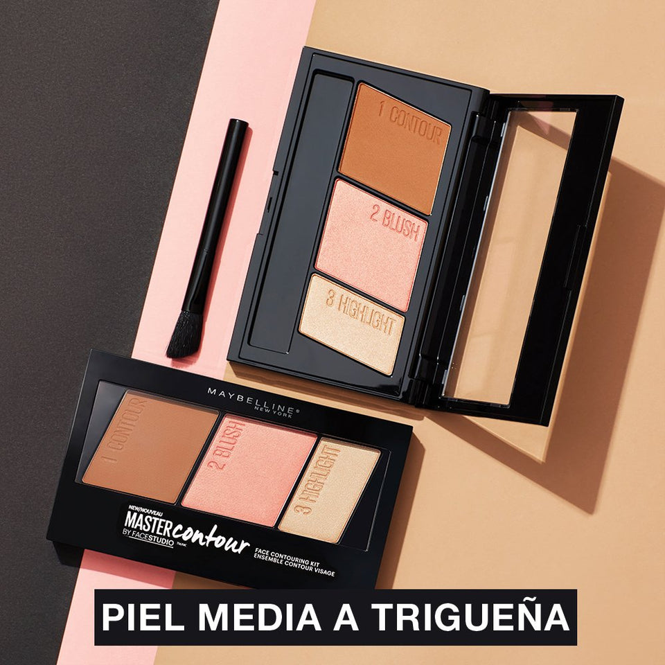 Maybelline New York Facestudio Master Contour 100" Cover case Negro, Light to Medium, 0 0.35
