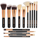 MAANGE Brochas de Maquillaje 15 Piezas Suaves Set de Brochas Para Maquillaje Brochas de Maquillaje Profesional Libre de Crueldad Pinceles de Maquillaje Kabuki(Negro)
