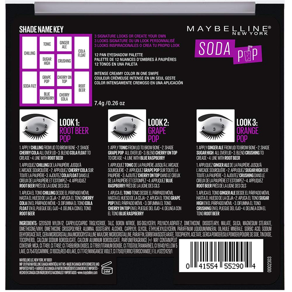 Maybelline Paleta de Sombras para Ojos, Soda Pop, 7.4 g