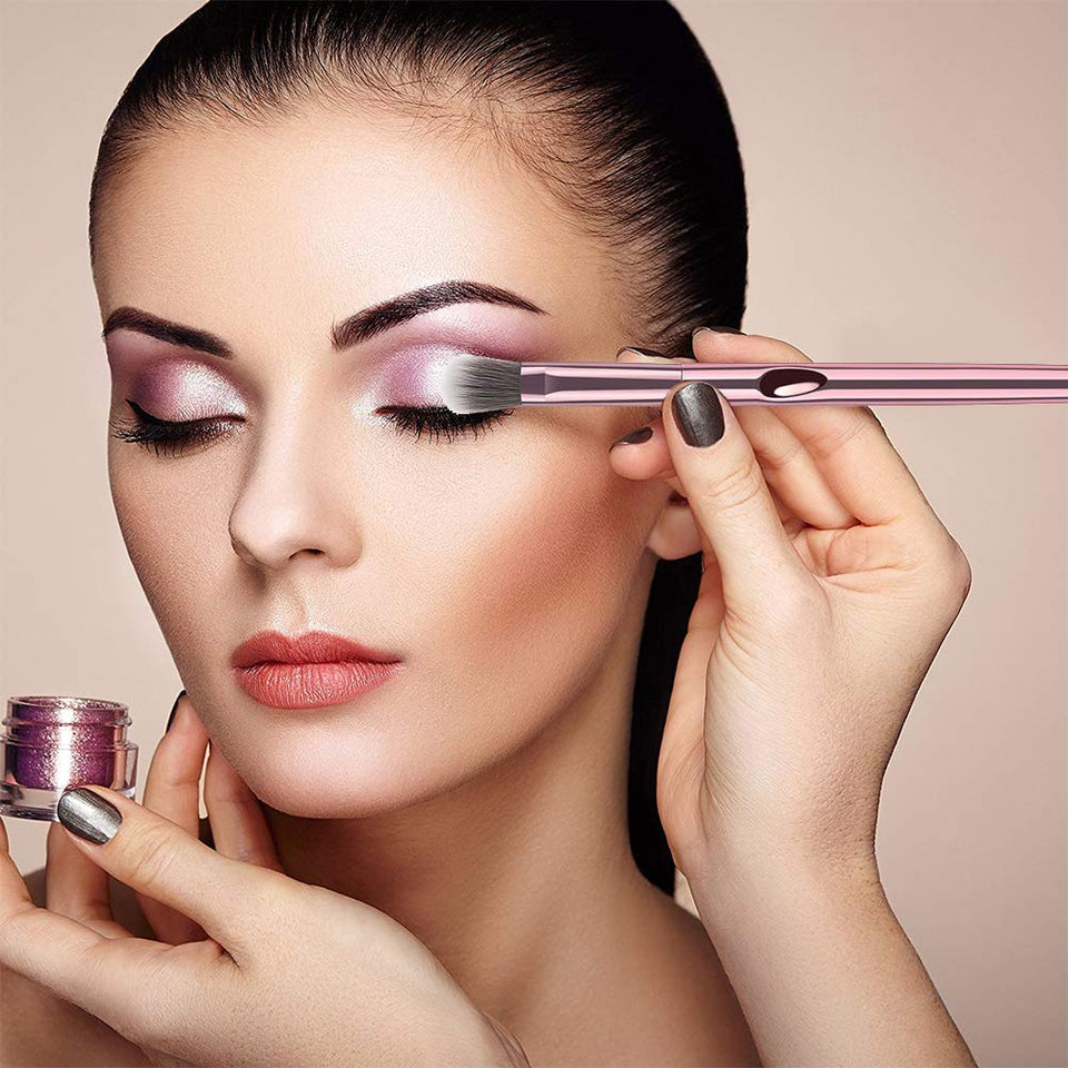 Xinhot Makeup Brushes 10 Piezas, Conjunto de Brochas Maquillaje, Pincel de Base Sintético Premium, Maquillaje en Polvo para la Cara, Corrector de Rubor, Kit de Pinceles para Sombras de Ojos(Rosa)