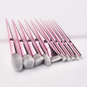 Xinhot Makeup Brushes 10 Piezas, Conjunto de Brochas Maquillaje, Pincel de Base Sintético Premium, Maquillaje en Polvo para la Cara, Corrector de Rubor, Kit de Pinceles para Sombras de Ojos(Rosa)