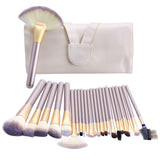 Brochas de Maquillaje 24 piezas, Set Brochas para Maquillaje Profesional Pelo Natural para Maquillaje, Brochas para Sombra de Ojos y Rostro, Regalo Ideal + Estuche de Viaje.