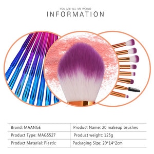 Pinceles de maquillaje, shoppingjy 20 Piezas Pinceles de Maquillaje Suaves Belleza Maquillaje, Sombras de Ojos set de Brochas Cosmético Fundación Ojo Cara Sonrojo Cepillos Polvos Maquillaje Base Maquillaje Professional Set de Brochas (Azul+violeta)