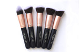 Makeupbox 14 Brochas de maquillaje kabuki Rose Gold Profesionales Gran Aplicación Suaves y Firmes%100 Veganas y cruelty fre (Negro)