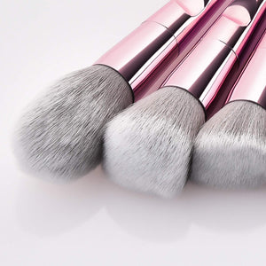 Xinhot Makeup Brushes 10 Piezas, Conjunto de Brochas Maquillaje, Pincel de Base Sintético Premium, Maquillaje en Polvo para la Cara, Corrector de Rubor, Kit de Pinceles para Sombras de Ojos(Rosa)