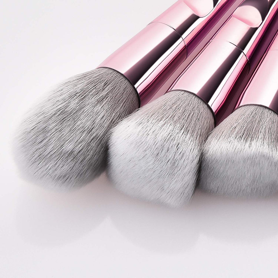 Xinhot Makeup Brushes 10 Piezas, Conjunto de Brochas Maquillaje, Pincel de Base Sintético Premium, Maquillaje en Polvo para la Cara, Corrector de Rubor, Kit de Pinceles para Sombras de Ojos(Rosa)