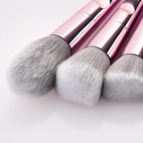 Xinhot Makeup Brushes 10 Piezas, Conjunto de Brochas Maquillaje, Pincel de Base Sintético Premium, Maquillaje en Polvo para la Cara, Corrector de Rubor, Kit de Pinceles para Sombras de Ojos(Rosa)