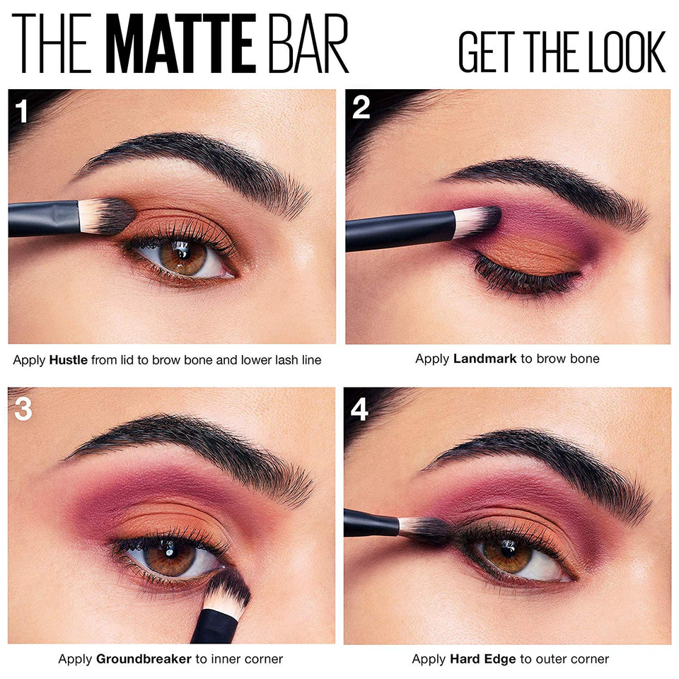 Maybelline Paleta de sombras para ojos, matte bar, maybelline