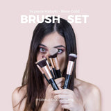 Makeupbox 14 Brochas de maquillaje kabuki Rose Gold Profesionales Gran Aplicación Suaves y Firmes%100 Veganas y cruelty fre (Negro)